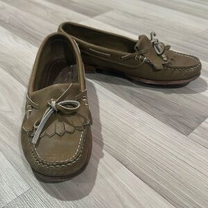 COLE HAAN Women’s Army Green Leather Loafers Size 7.5M